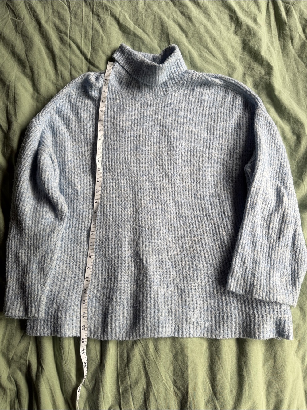 H&M Light Blue Ribbed Knit Sweater